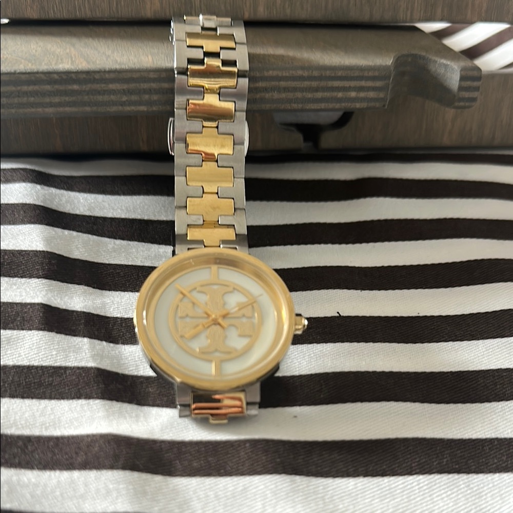 Tory Burch Gold and Silver Luxury Watch